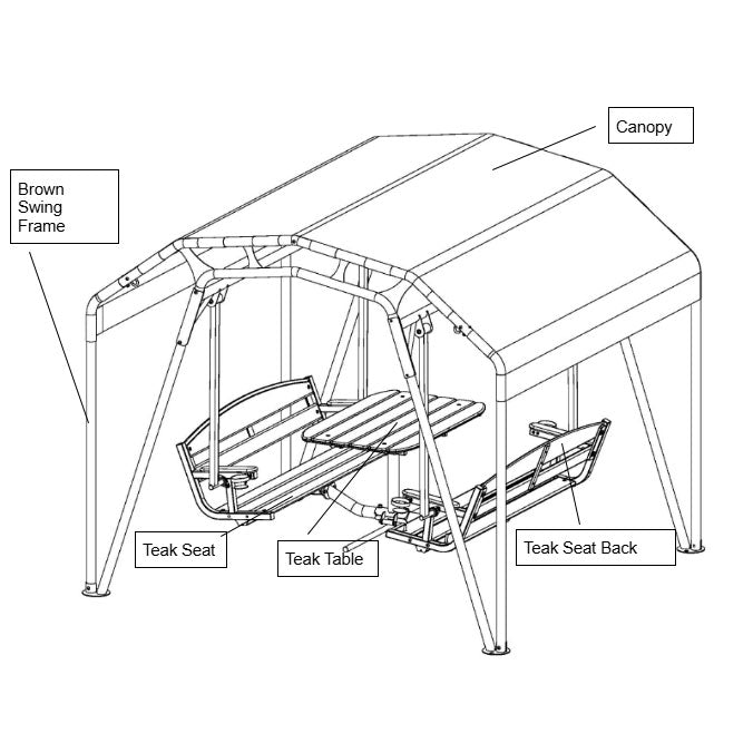 460GN - Shaded Picnic Table Swing